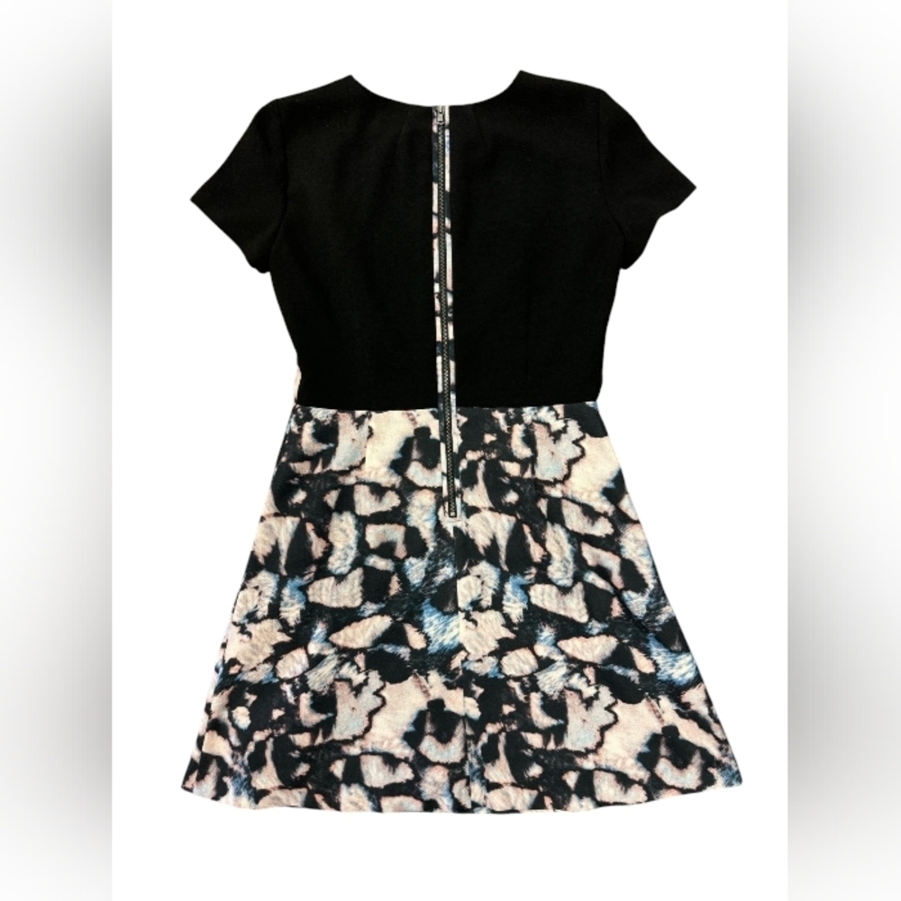 Club Monaco Dress EUC Short Sleeve Mini Black/Pink/Blue Size 8 - Picture 8 of 12